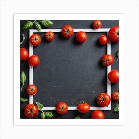 White Frame With Tomatoes Art Print