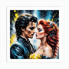 Johnny Depp And Belle Art Print