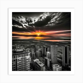 Sunset Over The City 2 Art Print