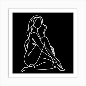 Line Drawing Of A Woman Art Print