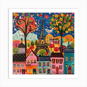 Kids Travel Illustration Paris 1 Art Print