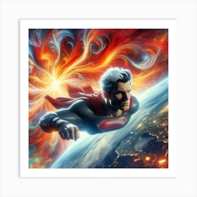 Superman In Space 8 Art Print