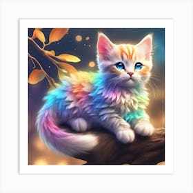 Rainbow Kitten Art Print