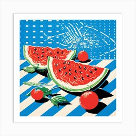 Watermelon Checkerboard Art Print