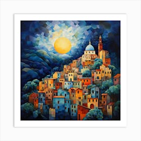 Tuscan City At Night Art Print