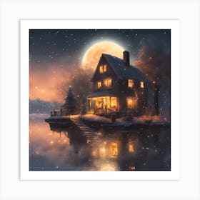 House On The Lake 1 Art Print