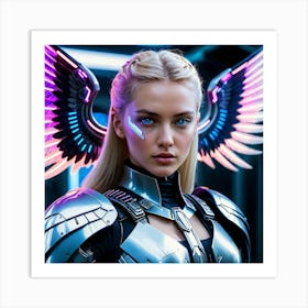 Young Woman In A Futuristic Costume Art Print