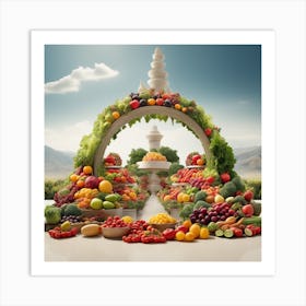 Fruit And Vegetable Display Art Print