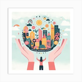 Illustration Of A City 2 Art Print