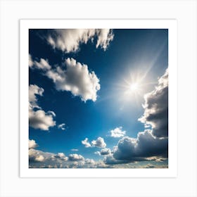 Blue Sky With Clouds 5 Art Print