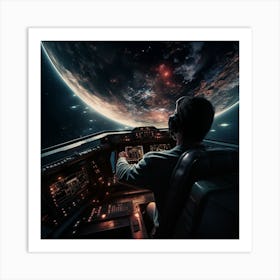 Astronaut In Space Art Print