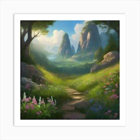 Path To Mountain Lake Art Print