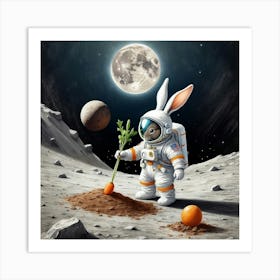 Rabbit On The Moon 2 Art Print