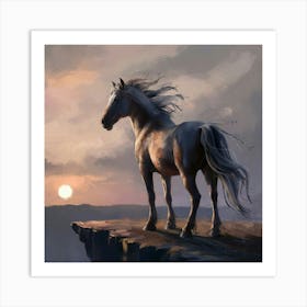 Horse In The Sunset 3 Art Print