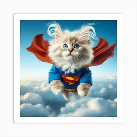Superman Cat 3 Art Print