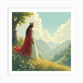 Enchanting King In A Watercolor Serene Setting 1 Art Print