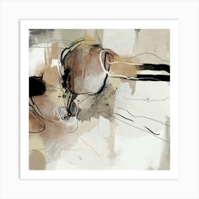 Neutral Square Abstract Art Print