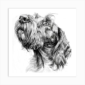 Grand Basset Griffon Vendeen Dog Line Sketch 3 Art Print