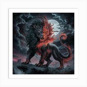 Lion Of The Night Art Print