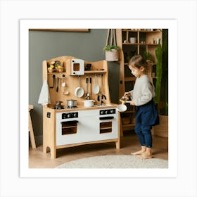 Modern Midmini Style Wooden Play Kitchen In The Mi (1) 2024 05 17t211135 Art Print