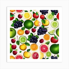 Fruit Seamless Pattern Art Print