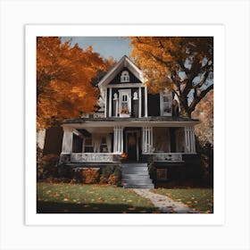 Victorian House In Autumn Art Print