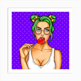 Lolly Pop Girl Art Print