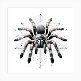 Tarantula Spider - Abstract Line Art Illustration 106 Art Print