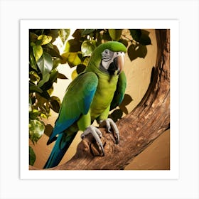 Parrot On A Branch Art Print