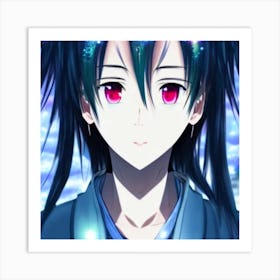 Anime Girl With Pink Eyes Pretty Anime Characters Art Print