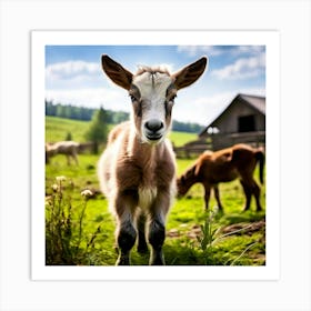 Field Domestic Agriculture Cute Nature Beautiful Rural Herd Farming Animal Farm Farm Anim Art Print