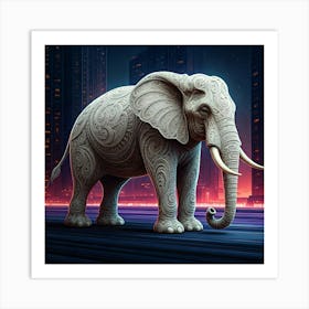 Elephant In The City Art Print