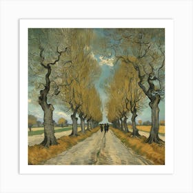 The Large Plane Trees Road Menders At Saint Rmy 1889 V 0 Art Print