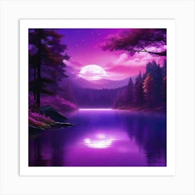 Purple Lake Wallpaper Art Print