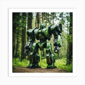 Robot In The Forest 3 Art Print