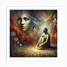 Woman With A Candle Art Print