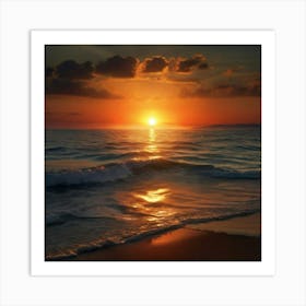 Sunset On The Beach Art Print