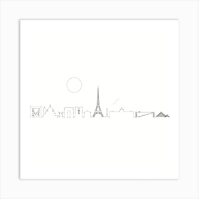 Paris Skyline Art Print