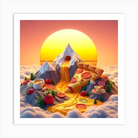 Pizza In The Sky Art Print