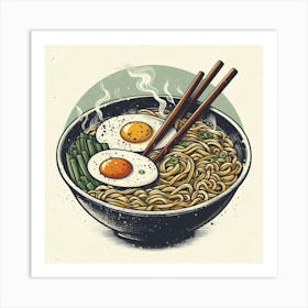 Noodle Bowl Illustration Art Print