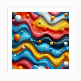 Abstract Background With Colorful Bubbles Art Print