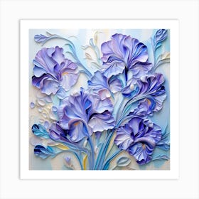 Blue Irises 1 Art Print