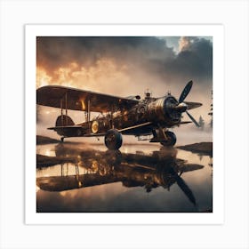 Steampunk Biplane Art Print