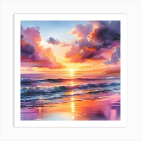 Sunset At The Beach 7 Art Print