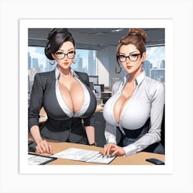 Two Women In Business Suits Art Print