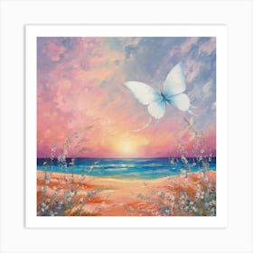 Butterfly At Sunset 4 Art Print