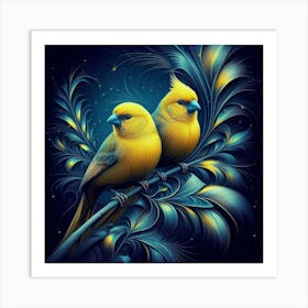 Adorable Canaries Art Print