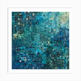 Blue Mosaic Art Print