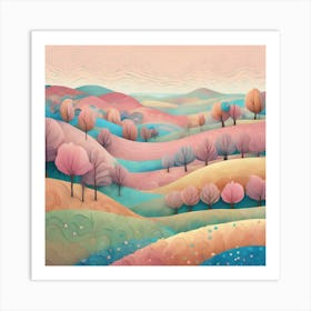 Landscape With Trees 2 Art Print