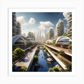 Futuristic City 203 Art Print